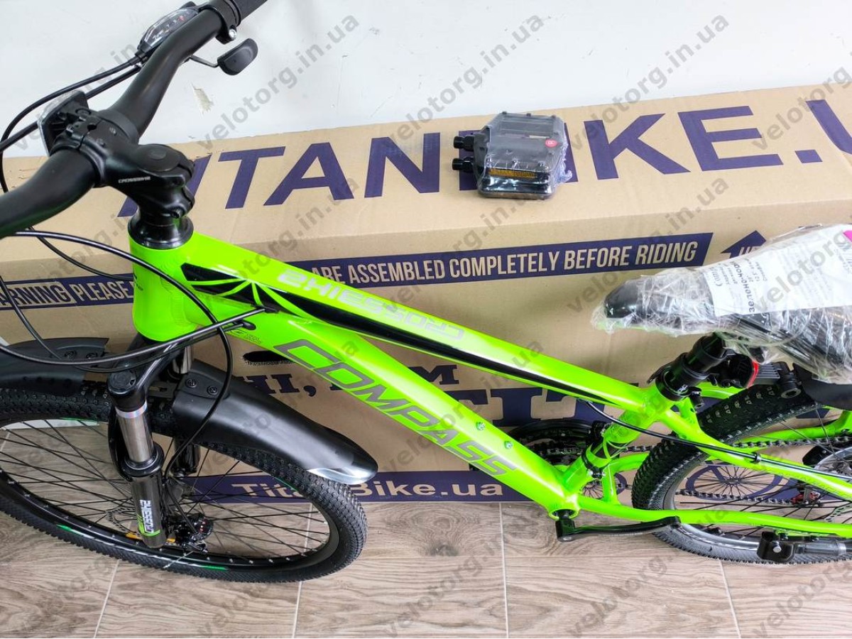Велосипед Crossbike 26" Compass Рама 12.5" green-black