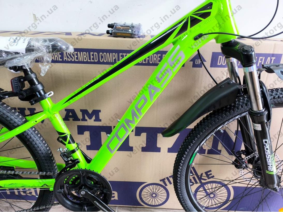 Велосипед Crossbike 26" Compass Рама 12.5" green-black