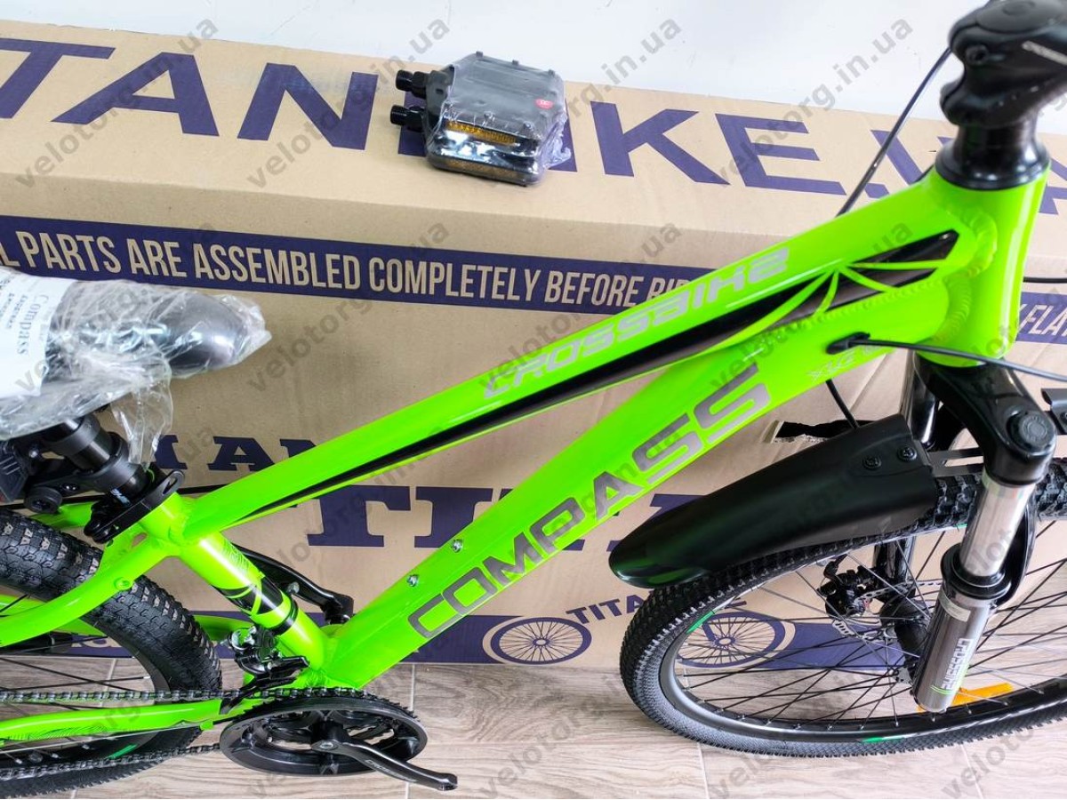 Велосипед Crossbike 26" Compass Рама 12.5" green-black