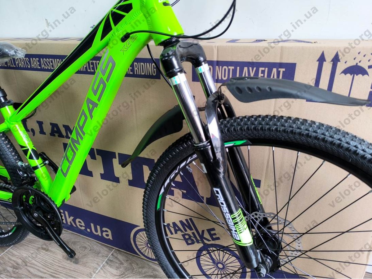 Велосипед Crossbike 26" Compass Рама 12.5" green-black