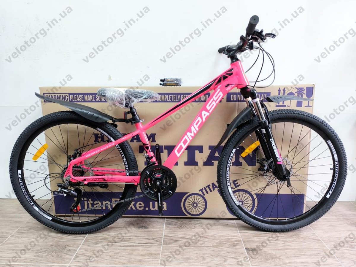 Велосипед Crossbike 26" Compass Рама 12.5" pink-black
