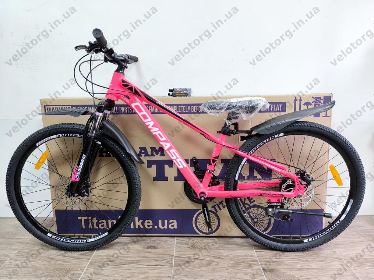 Велосипед Crossbike 26" Compass Рама 12.5" pink-black