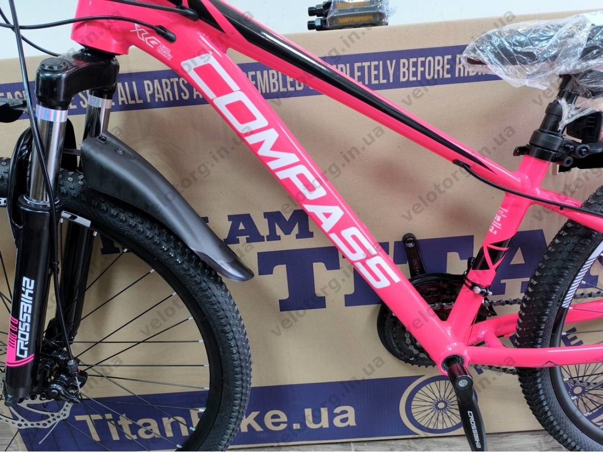 Велосипед Crossbike 26" Compass Рама 12.5" pink-black