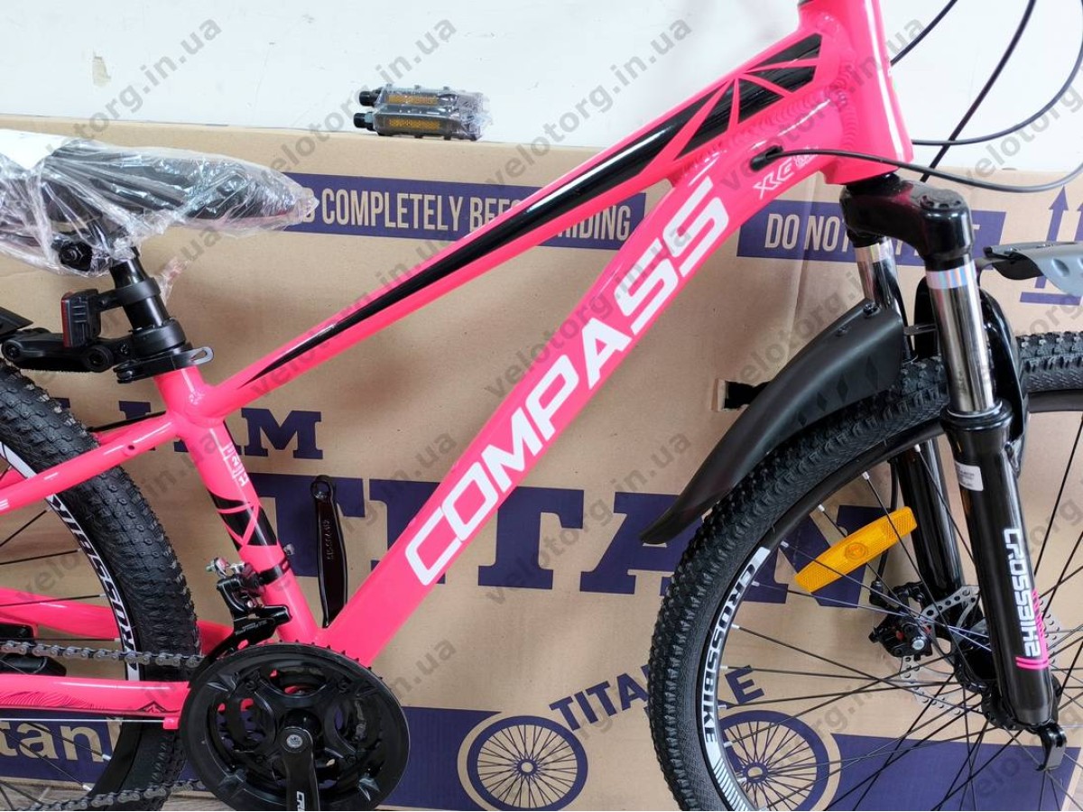 Велосипед Crossbike 26" Compass Рама 12.5" pink-black