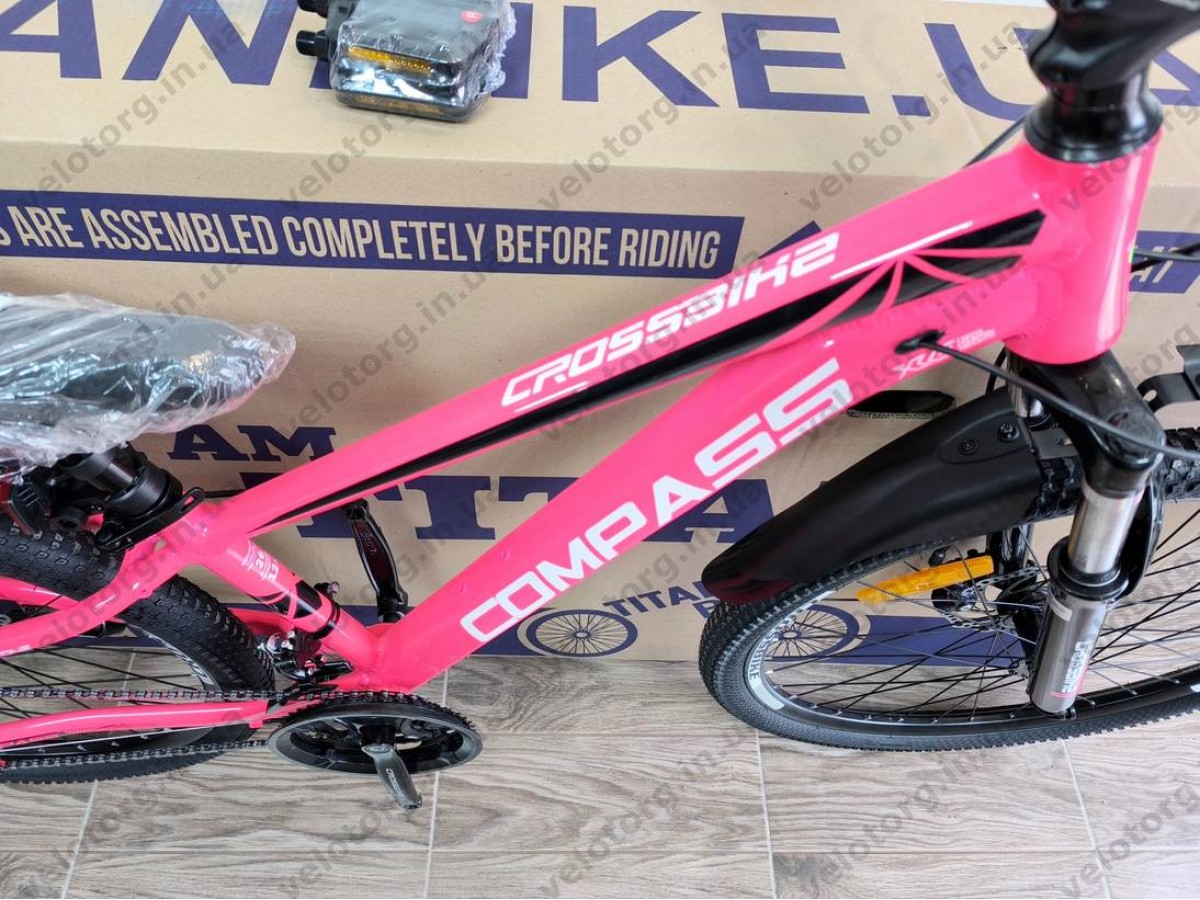 Велосипед Crossbike 26" Compass Рама 12.5" pink-black
