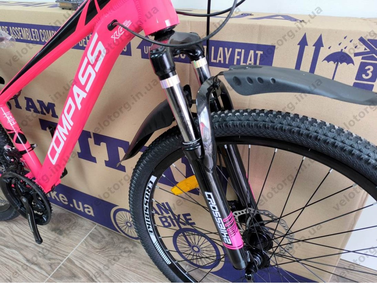 Велосипед Crossbike 26" Compass Рама 12.5" pink-black