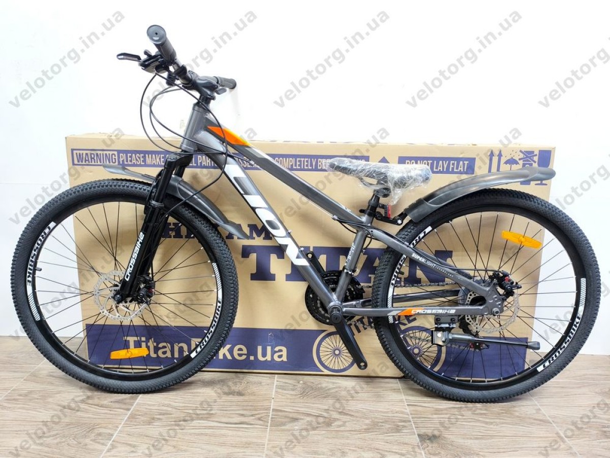 Велосипед Crossbike 26" Lion 2025 Рама 12" grey-orange, Сіро-оранжевий