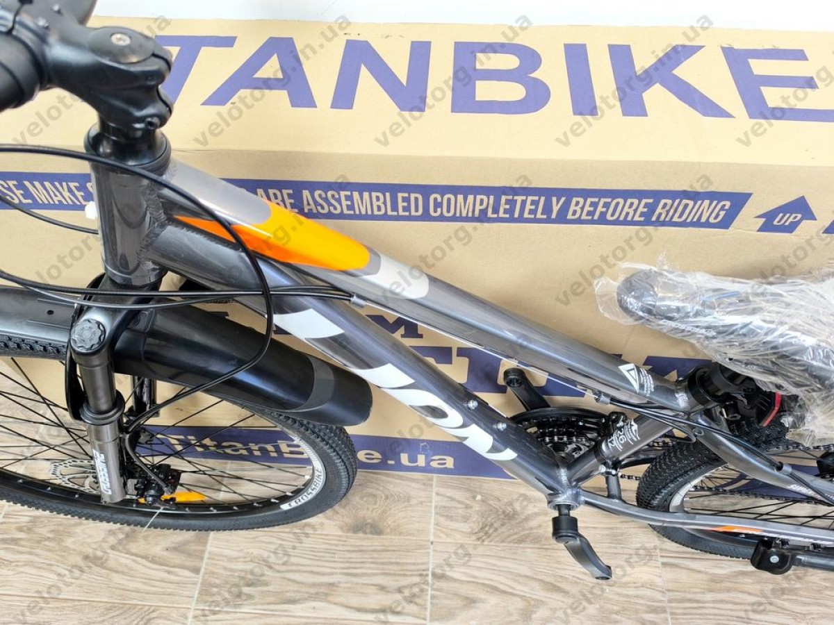 Велосипед Crossbike 26" Lion 2025 Рама 12" grey-orange, Сіро-оранжевий