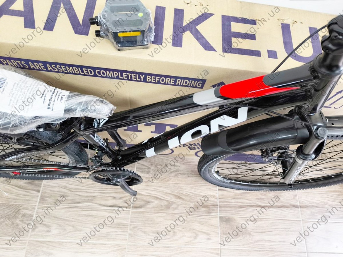 Велосипед Crossbike 26" Lion 2025 - Рама 13", Чорно-червоний