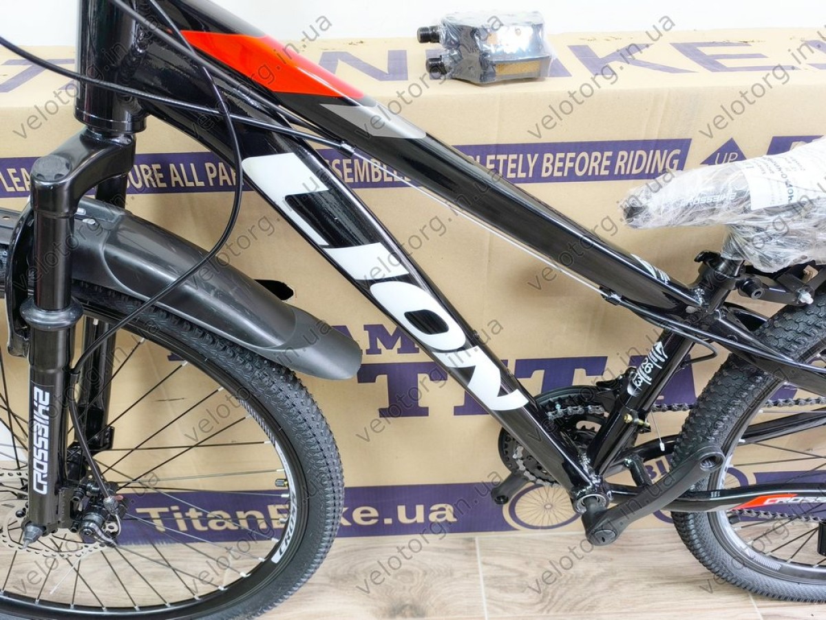 Велосипед Crossbike 26" Lion 2025 - Рама 13", Чорно-червоний