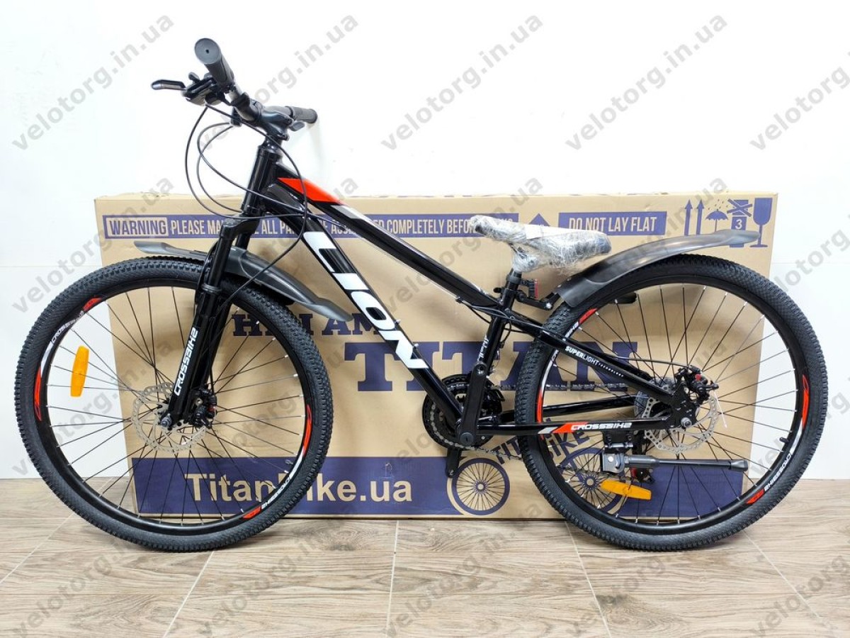 Велосипед Crossbike 26" Lion 2025 Рама 12" black-red, Чорно-червоний
