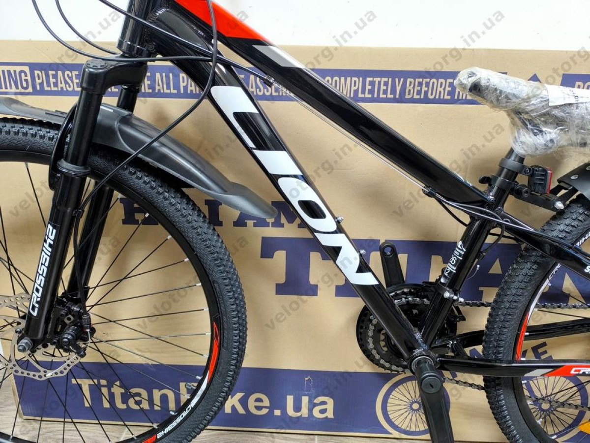 Велосипед Crossbike 26" Lion 2025 Рама 12" black-red, Чорно-червоний