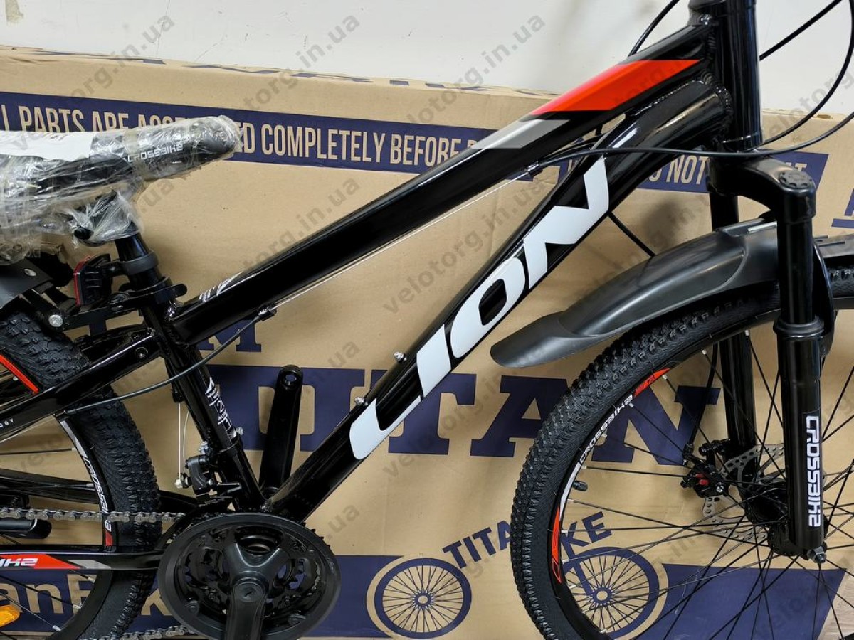 Велосипед Crossbike 26" Lion 2025 Рама 12" black-red, Чорно-червоний
