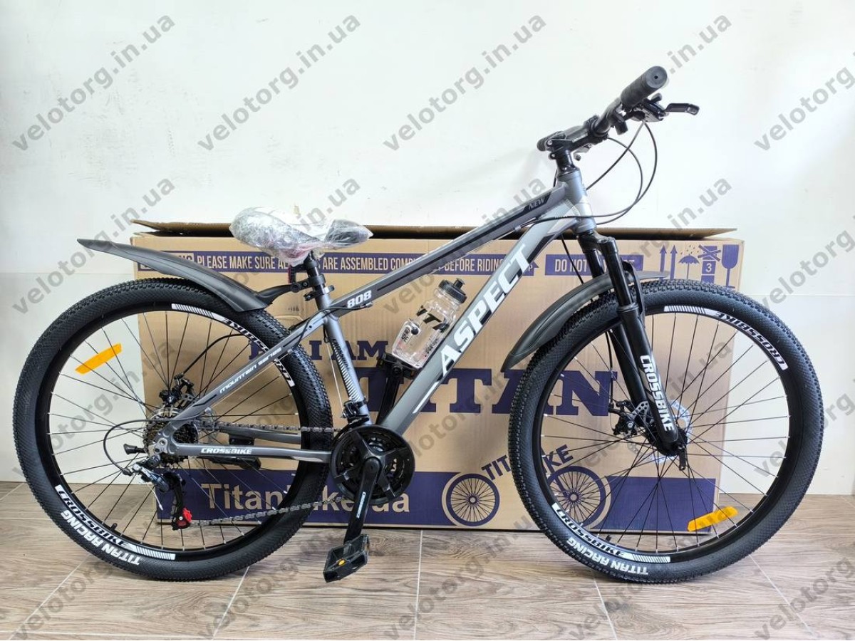 Велосипед CrossBike 27.5" Aspect рама 15" black-gray — надійний гірський велосипед для активних поїздок