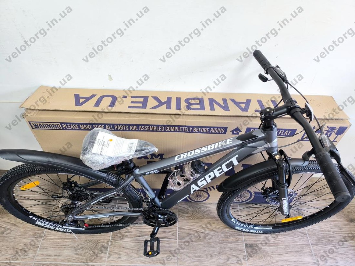 Велосипед CrossBike 27.5" Aspect рама 15" black-gray — надійний гірський велосипед для активних поїздок
