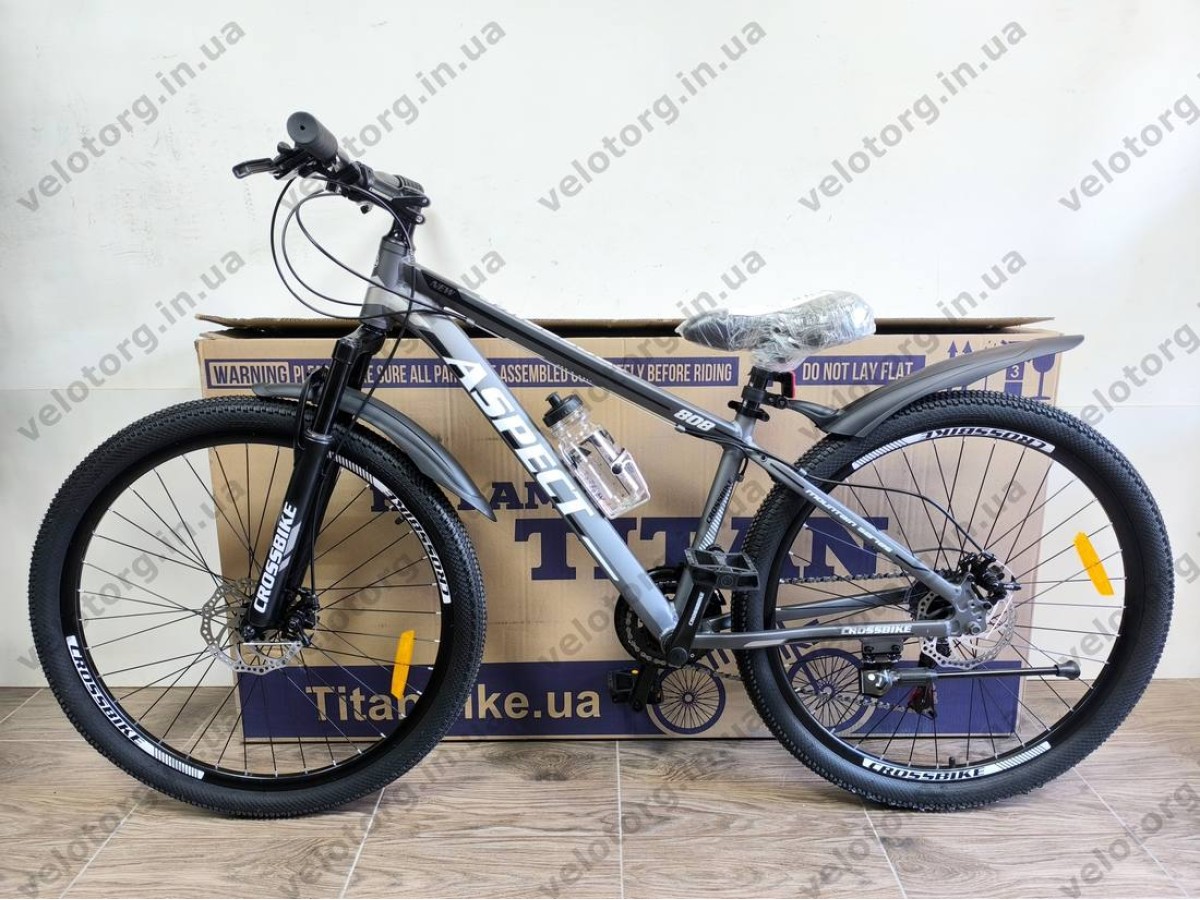 Велосипед CrossBike 27.5" Aspect рама 15" black-gray — надійний гірський велосипед для активних поїздок