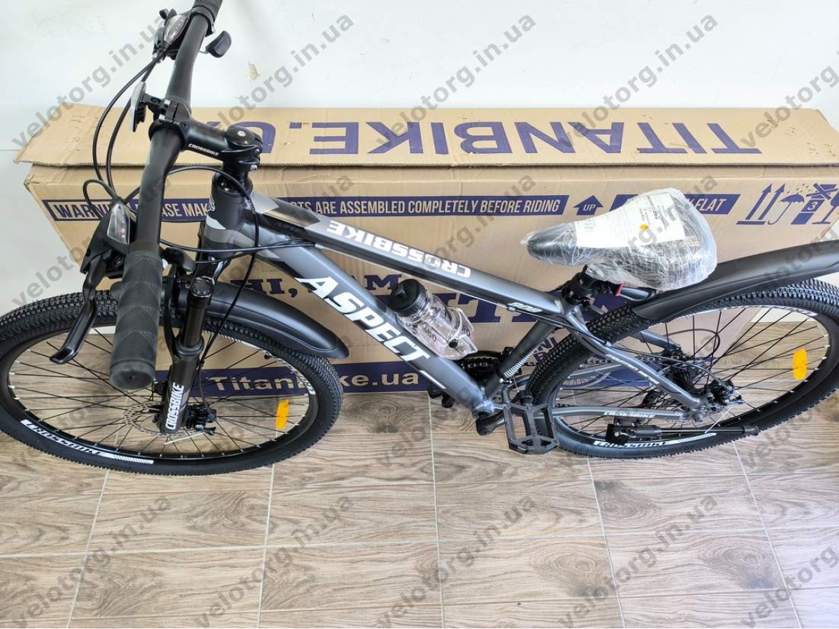 Велосипед CrossBike 27.5" Aspect рама 15" black-gray — надійний гірський велосипед для активних поїздок