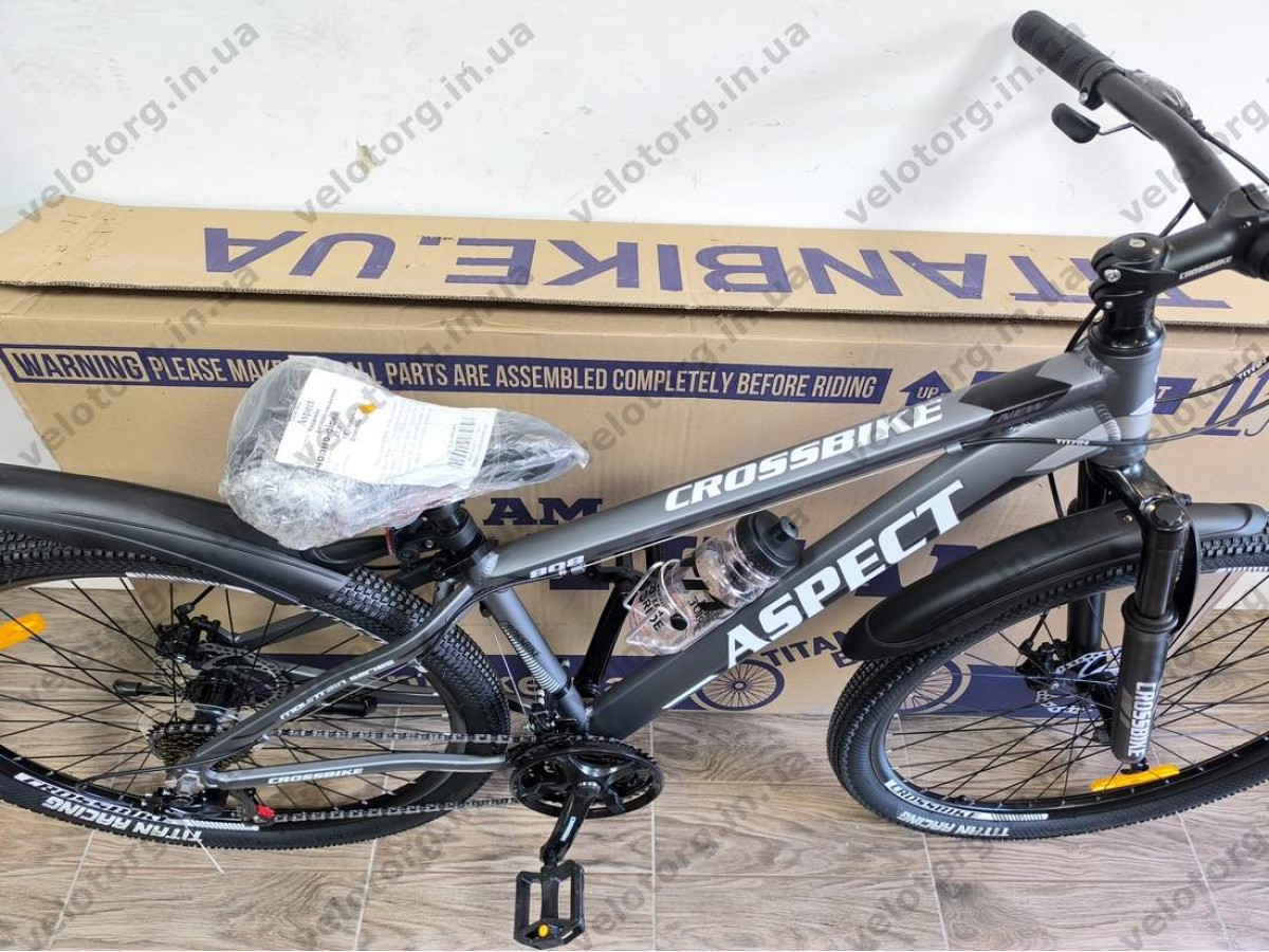 Велосипед CrossBike 27.5" Aspect рама 15" black-gray — надійний гірський велосипед для активних поїздок