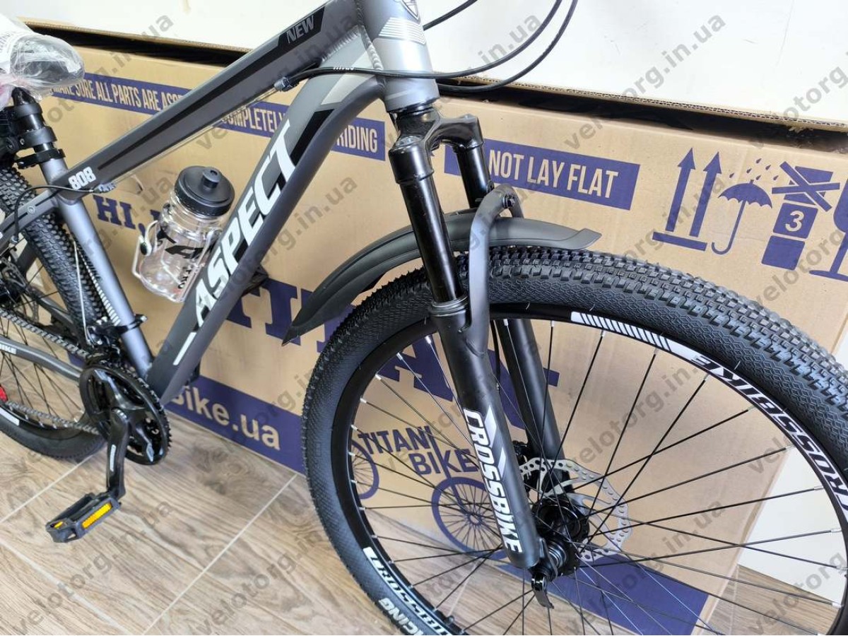 Велосипед CrossBike 27.5" Aspect рама 15" black-gray — надійний гірський велосипед для активних поїздок