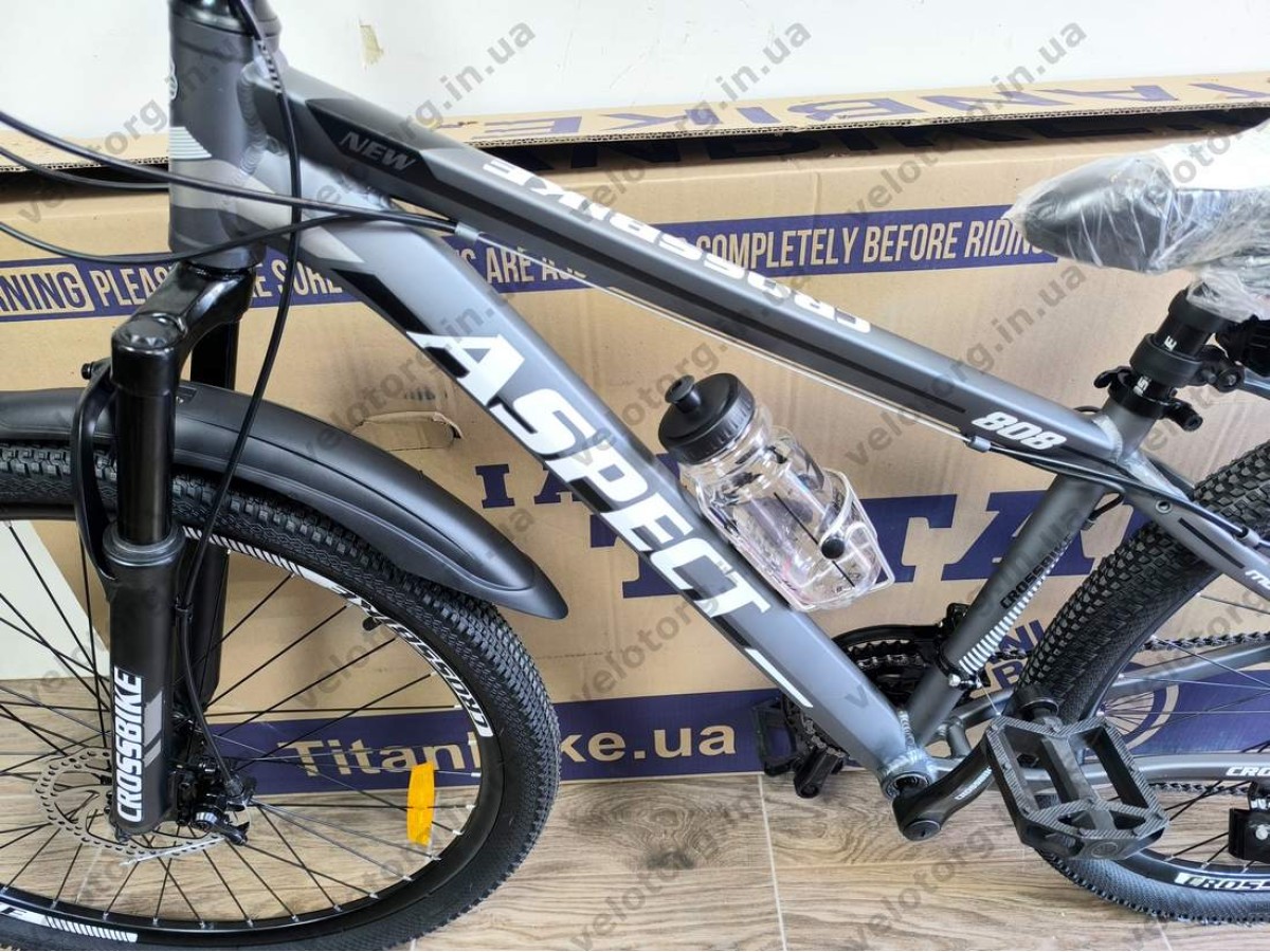 Велосипед CrossBike 27.5" Aspect рама 15" black-gray — надійний гірський велосипед для активних поїздок