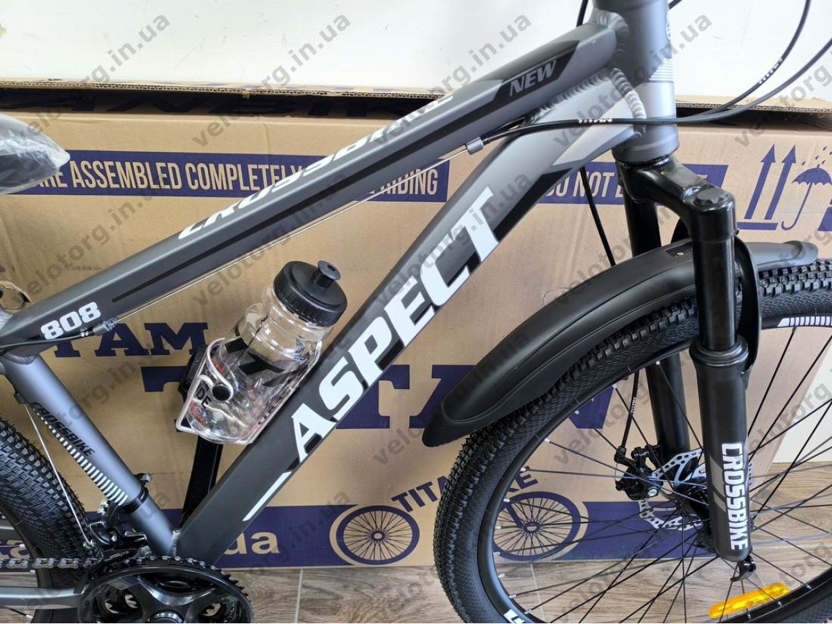 Велосипед CrossBike 27.5" Aspect рама 15" black-gray — надійний гірський велосипед для активних поїздок