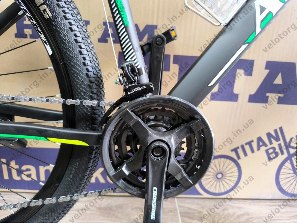 Велосипед CrossBike 27.5" Aspect рама 15" black-green — надійний гірський велосипед для активних поїздок