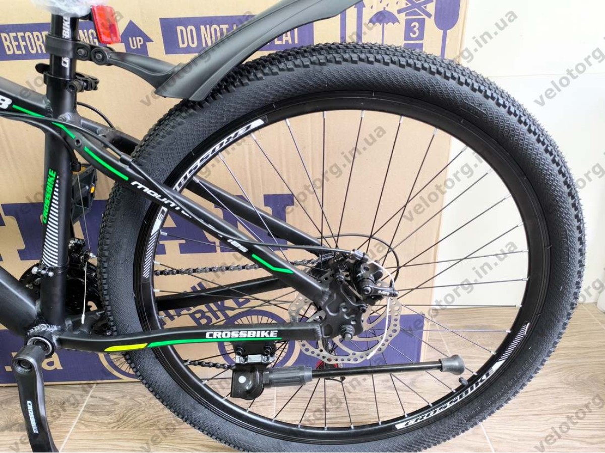 Велосипед CrossBike 27.5" Aspect рама 15" black-green — надійний гірський велосипед для активних поїздок
