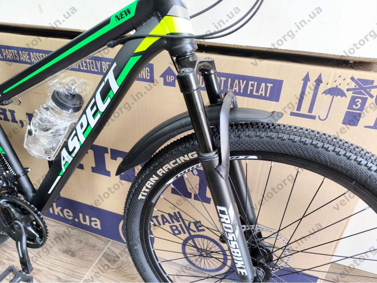 Велосипед CrossBike 27.5" Aspect рама 15" black-green — надійний гірський велосипед для активних поїздок