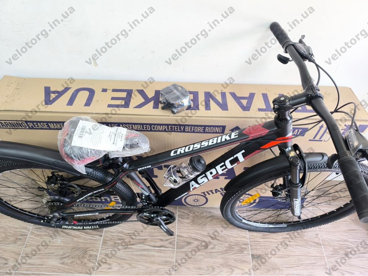 Велосипед CrossBike 27.5" Aspect рама 15" black-red — надійний гірський велосипед для активних поїздок