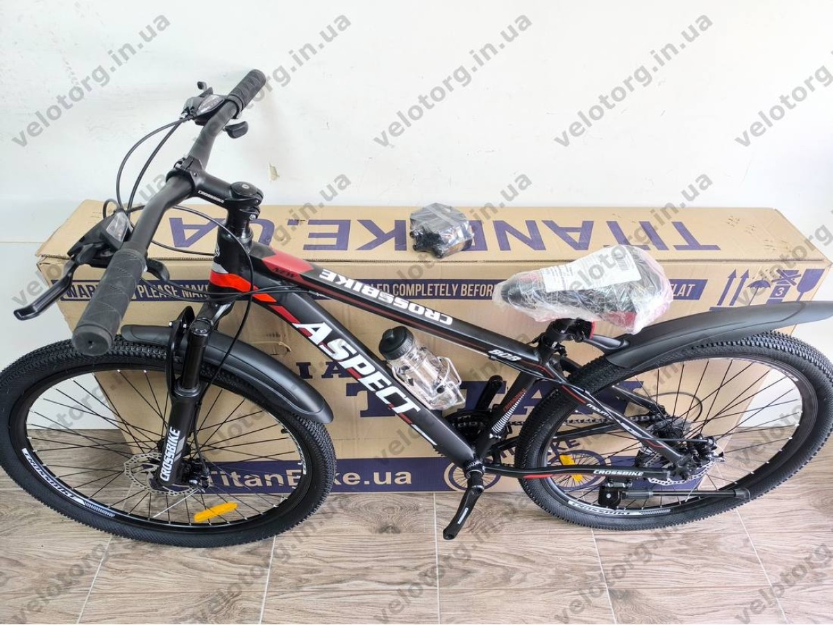 Велосипед CrossBike 27.5" Aspect рама 15" black-red — надійний гірський велосипед для активних поїздок