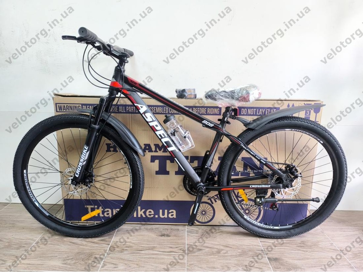 Велосипед CrossBike 27.5" Aspect рама 15" black-red — надійний гірський велосипед для активних поїздок