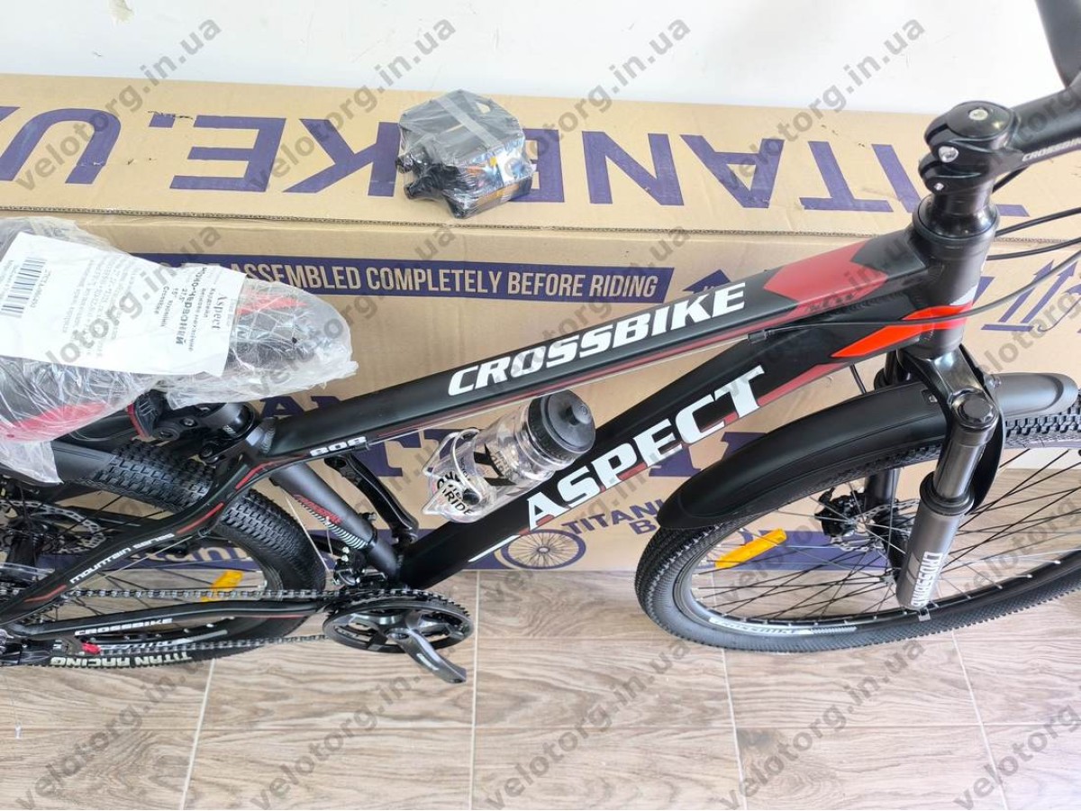 Велосипед CrossBike 27.5" Aspect рама 15" black-red — надійний гірський велосипед для активних поїздок