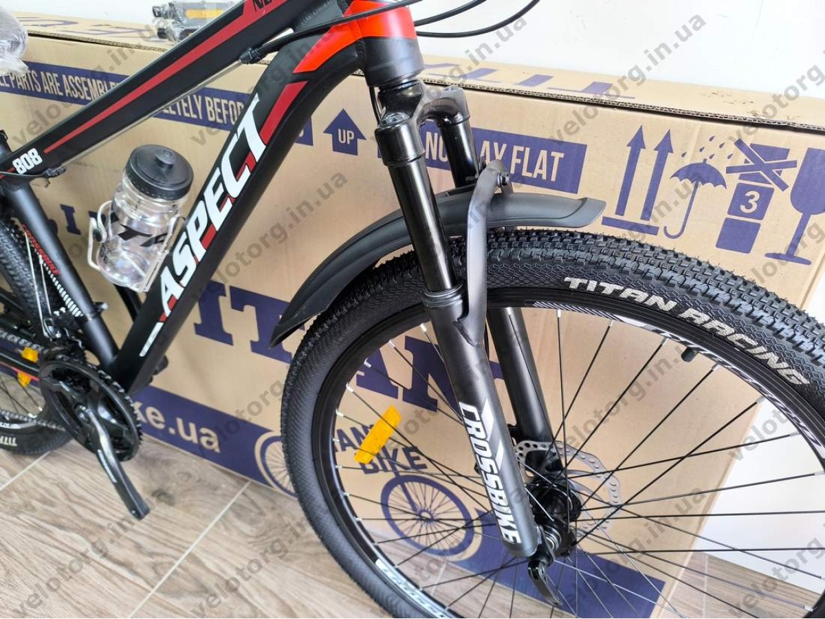 Велосипед CrossBike 27.5" Aspect рама 15" black-red — надійний гірський велосипед для активних поїздок