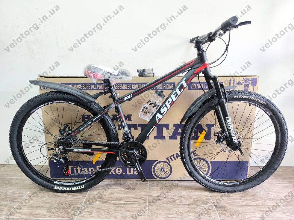 Велосипед CrossBike 27.5" Aspect рама 15" black-red — надійний гірський велосипед для активних поїздок