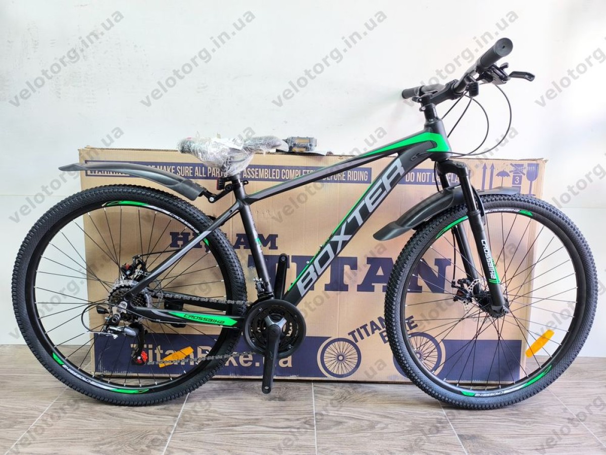Велосипед Crossbike 27.5" Boxter Рама 17" black-green