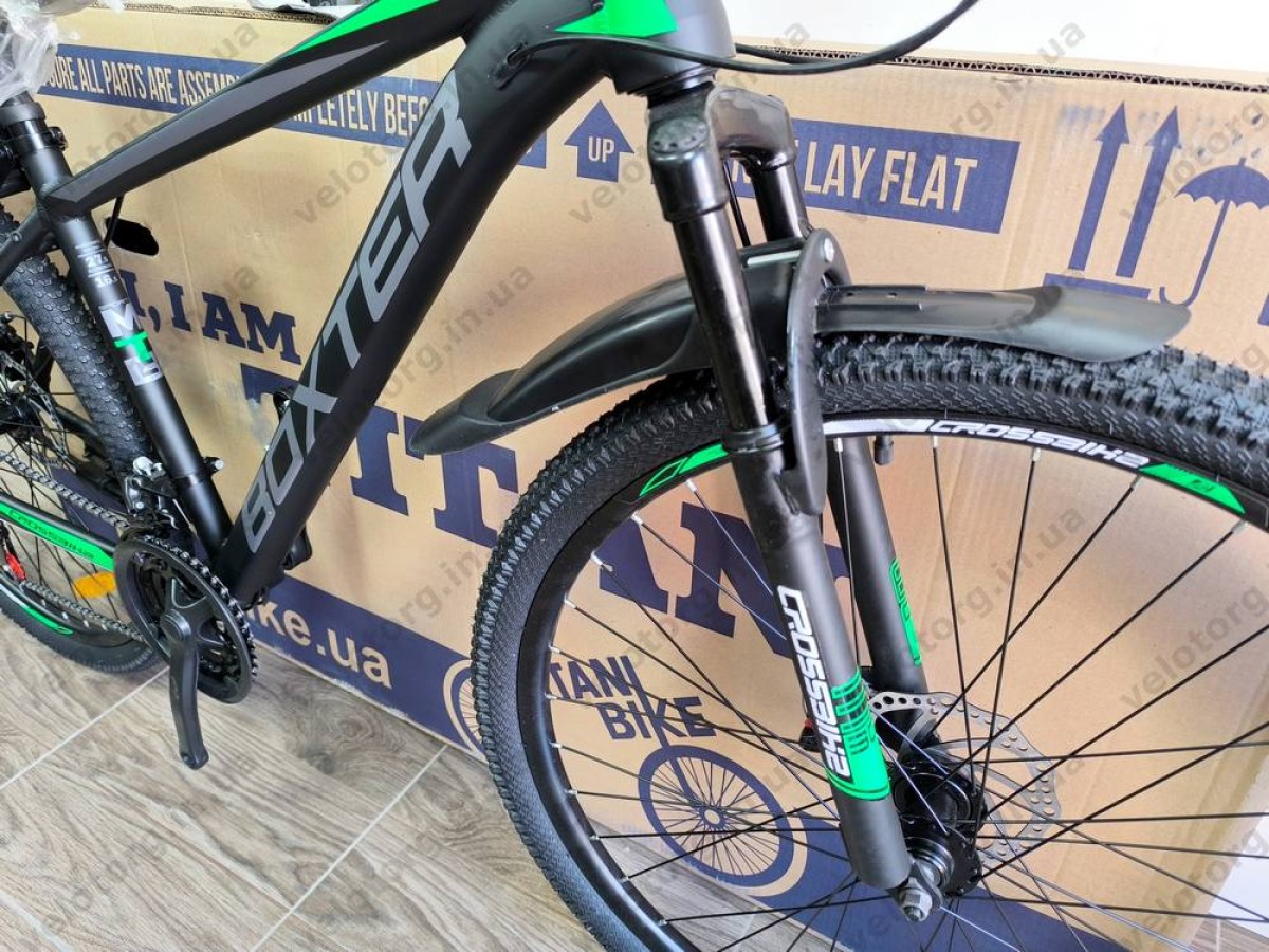 Велосипед Crossbike 27.5" Boxter Рама 17" black-green