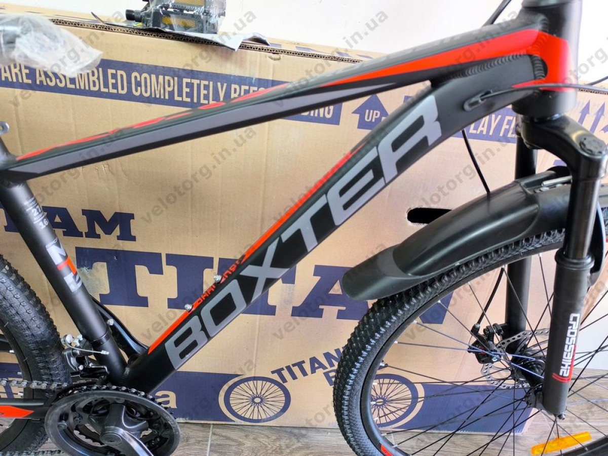 Велосипед Crossbike 27.5" Boxter Рама 17" black-red