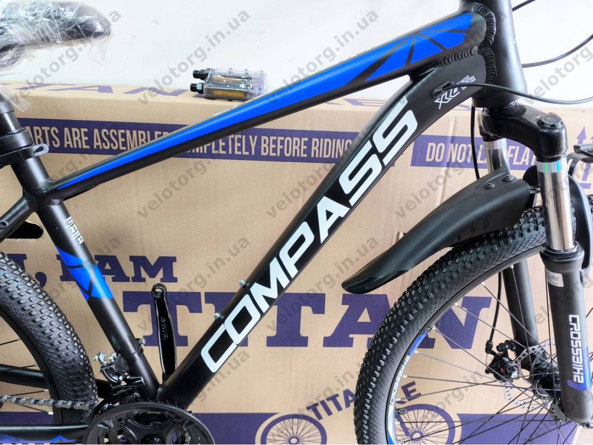 Велосипед Crossbike 27.5″ Compass рама 17″ black-blue