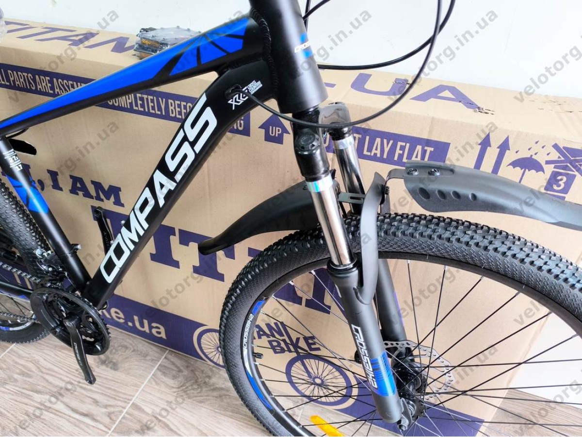 Велосипед Crossbike 27.5″ Compass рама 17″ black-blue