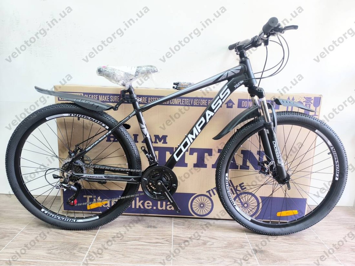 Велосипед Crossbike 27.5" Compass Рама 17" black-gray