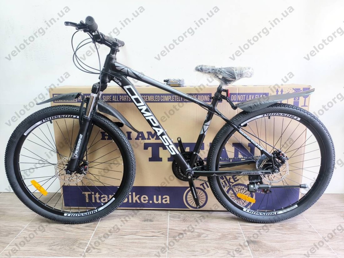 Велосипед Crossbike 27.5" Compass Рама 17" black-gray