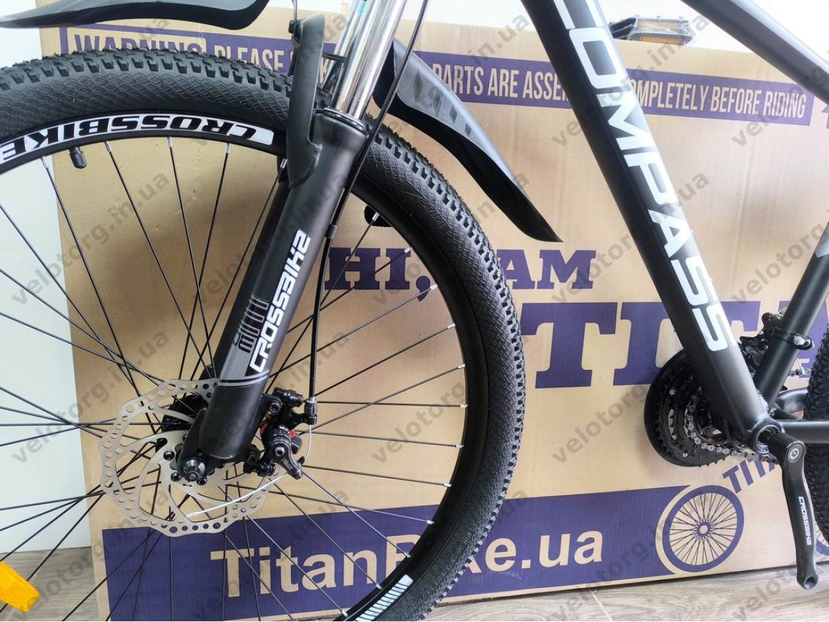 Велосипед Crossbike 27.5" Compass Рама 17" black-gray