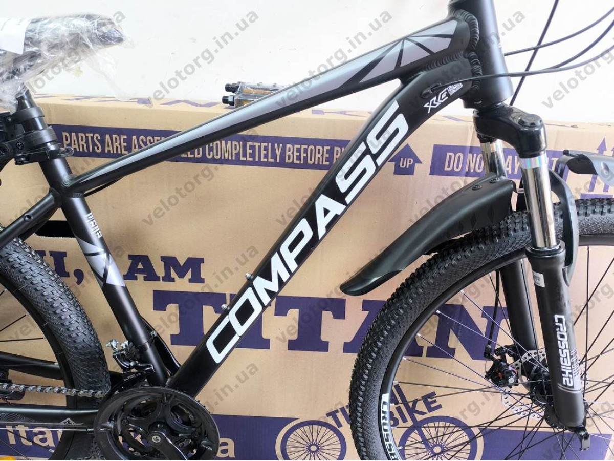 Велосипед Crossbike 27.5" Compass Рама 17" black-gray