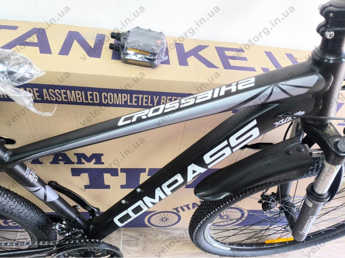 Велосипед Crossbike 27.5" Compass Рама 17" black-gray