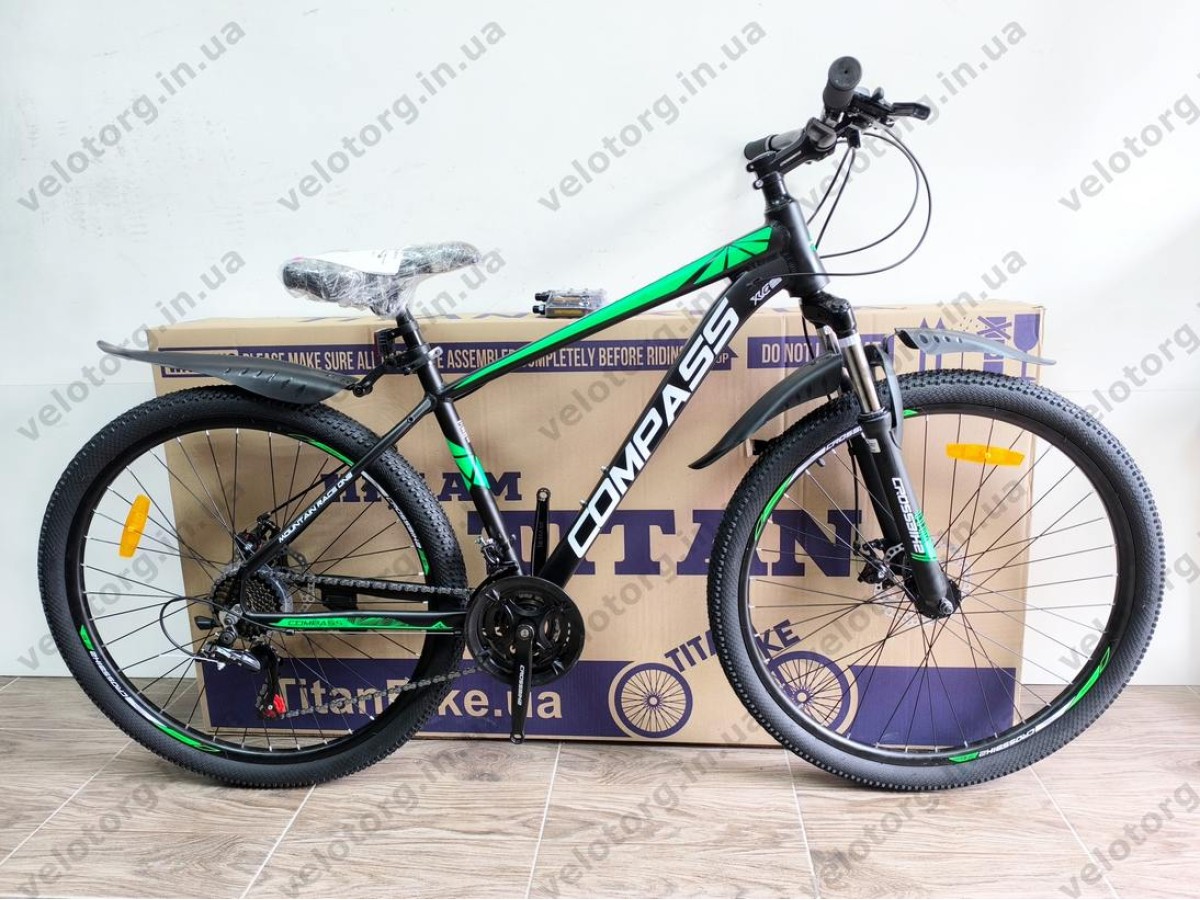 Велосипед Crossbike 27.5" Compass Рама 17" black-green