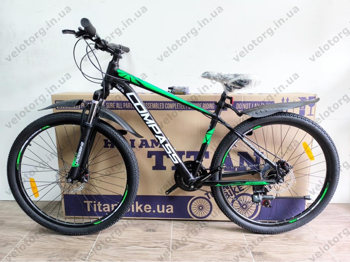 Велосипед Crossbike 27.5" Compass Рама 17" black-green
