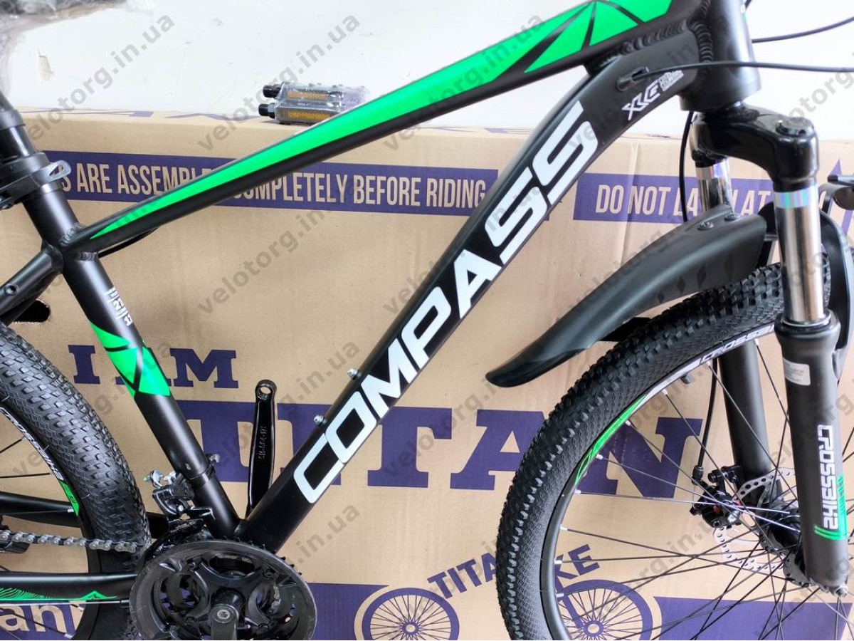 Велосипед Crossbike 27.5" Compass Рама 17" black-green