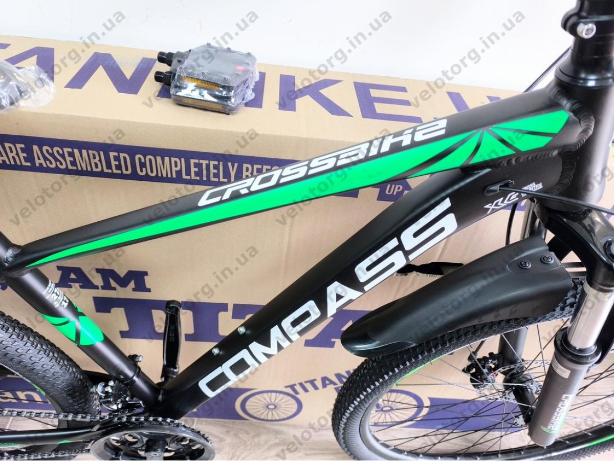 Велосипед Crossbike 27.5" Compass Рама 17" black-green