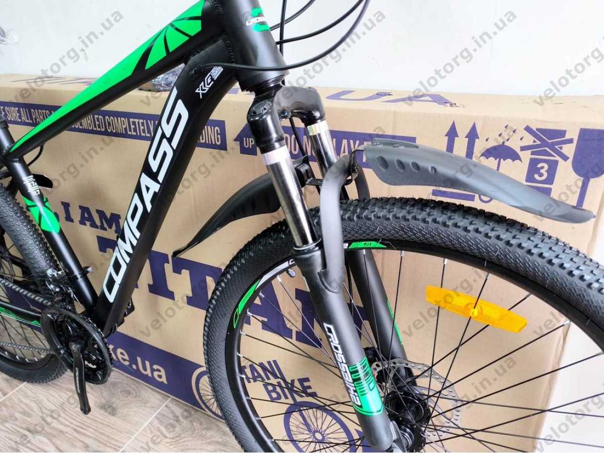 Велосипед Crossbike 27.5" Compass Рама 17" black-green