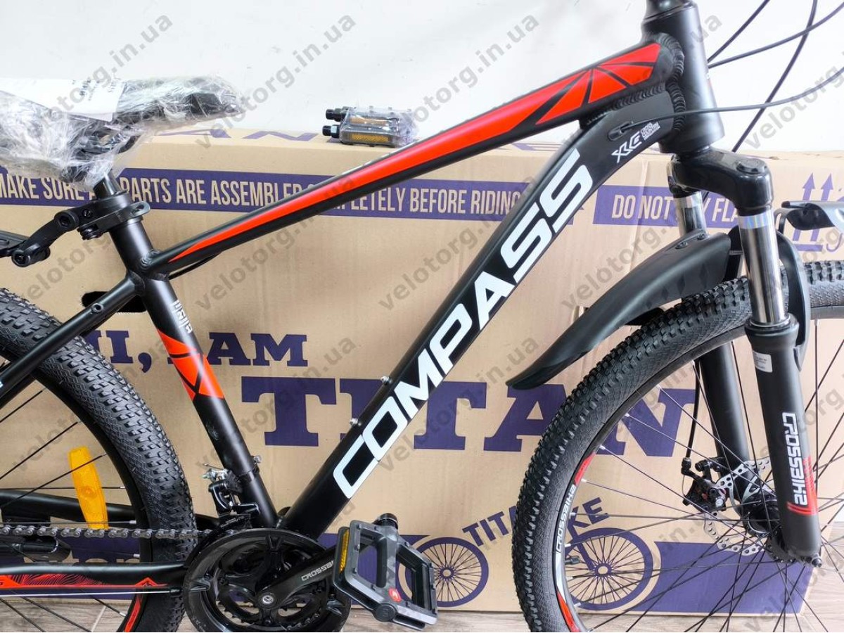 Велосипед Crossbike 27.5″ Compass рама 17″ black-red
